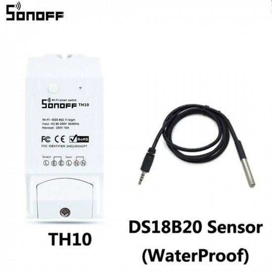Itead Sonoff TH10 Modules de commutation wifi sans fil prennent en charge le capteur de température moniteur d'humidité pour la domotique intelligente 10A 2200W
