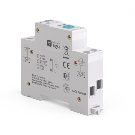 32A TUYA MCB Wi-Fi Smart Circuit Breaker DIN Rail Remote Control tonguou TO-Q-SY1-WT 32A TUYA MCB Wi-Fi Smart Circuit Breaker DIN Rail Remote Control tonguou TO-Q-SY1-WT