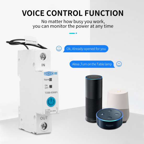63A Ewelink Single Phase WIFI Smart Energy Meter Kwh Metering Monitoring Circuit Breaker Timer Relay for Smart Home TOMZN 63A Ewelink Single Phase WIFI Smart Energy Meter Kwh Metering Monitoring Circuit Breaker Timer Relay for Smart Home TOMZN