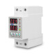 Din Rail Dual Display Adjustable Over Voltage Current and Under Voltage Protective Device Protector Relay 63A 230V Din Rail Dual Display Adjustable Over Voltage Current and Under Voltage Protective Device Protector Relay 63A 230V