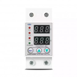 60A 230V Din Rail Adjustable Over Voltage and Under Voltage Protective Device Protector Relay TOMZN TOVPD1-63