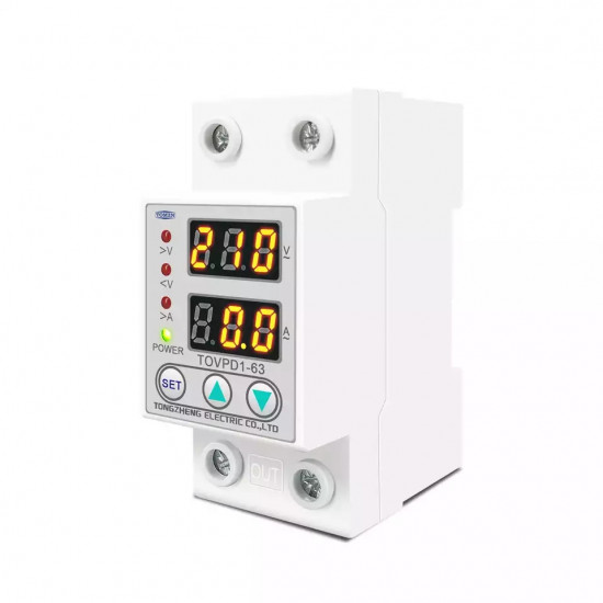 60A 230V Din Rail Adjustable Over Voltage and Under Voltage Protective Device Protector Relay TOMZN TOVPD1-63 60A 230V Din Rail Adjustable Over Voltage and Under Voltage Protective Device Protector Relay TOMZN TOVPD1-63