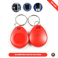 TAG Mifare 13.56Mhz Avec Code imprimé Compatible avec serrure Robisan Crypté Non copiable rouge TAG Mifare 13.56Mhz Avec Code imprimé Compatible avec serrure Robisan Crypté Non copiable rouge