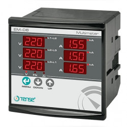 MODULAR ELECTRONIC MULTIMETER: VOLTMETER + AMMETER + DIGITAL FREQUENCY METER ON DIN RAIL TENSE EM06