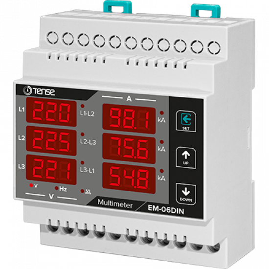 MODULAR ELECTRONIC MULTIMETER: VOLTMETER + AMMETER + DIGITAL FREQUENCY METER ON DIN RAIL TENSE EM06-DIN MODULAR ELECTRONIC MULTIMETER: VOLTMETER + AMMETER + DIGITAL FREQUENCY METER ON DIN RAIL TENSE EM06-DIN