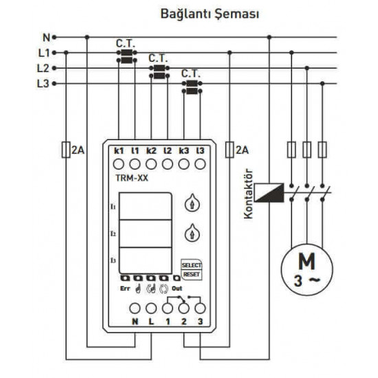 Relais de surcharge Numérique  90-200A  TENSE TRM-200