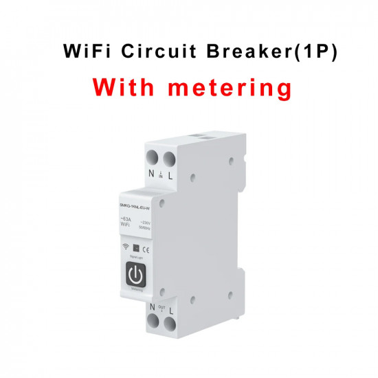 Disjoncteur WiFi avec compteur d'énergie, moniteur de consommation d'énergie AVATTO WCB02-WM