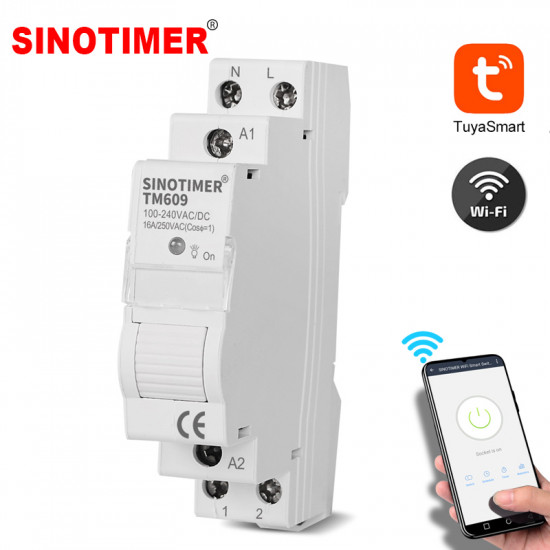 Télérupteur / contacteur WiFi DIN 16A compatible Tuya Smart Life avec mémoire interne Télérupteur / contacteur WiFi DIN 16A compatible Tuya Smart Life avec mémoire interne
