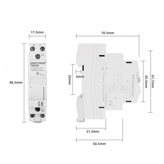 Télérupteur / contacteur WiFi DIN 16A compatible Tuya Smart Life avec mémoire interne Télérupteur / contacteur WiFi DIN 16A compatible Tuya Smart Life avec mémoire interne