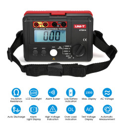 UNI-T UT501A Insulation Resistance Tester 2000 Count LCD Display Overload Indication Backlight AC Voltage Measurement Meter
