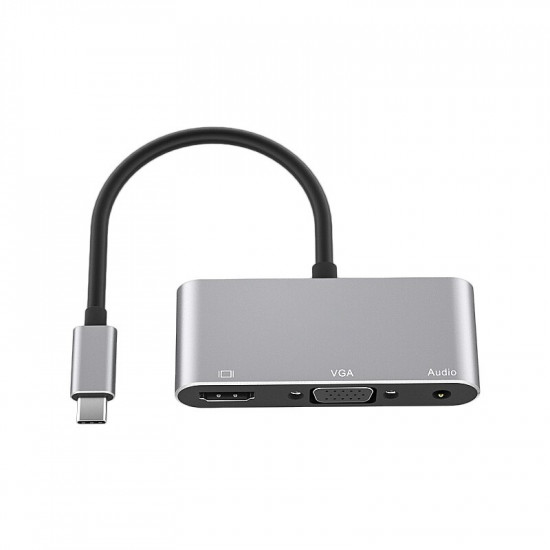 Adaptateur 3 en 1 USB C compatible HDMI de type c vers compatible HDMI Convertisseur audio vidéo VGA Adaptateur 3 en 1 USB C compatible HDMI de type c vers compatible HDMI Convertisseur audio vidéo VGA