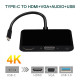 Adaptateur 3 en 1 USB C compatible HDMI de type c vers compatible HDMI Convertisseur audio vidéo VGA Adaptateur 3 en 1 USB C compatible HDMI de type c vers compatible HDMI Convertisseur audio vidéo VGA