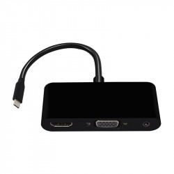 3 in 1 USB C HDMI-compatible Type c to HDMI- compatible 4K Adapter VGA Audio video Converter