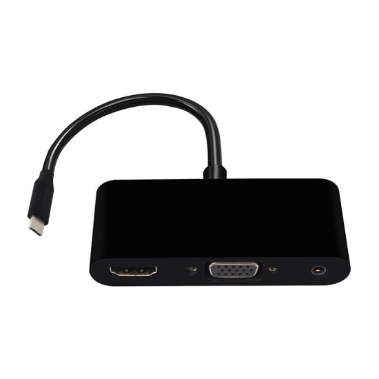 Adaptateur 3 en 1 USB C compatible HDMI de type c vers compatible HDMI Convertisseur audio vidéo VGA Adaptateur 3 en 1 USB C compatible HDMI de type c vers compatible HDMI Convertisseur audio vidéo VGA