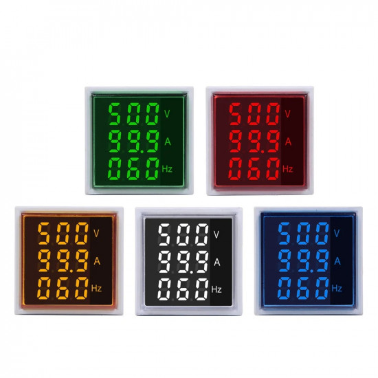 Voltmètre ampèremètre fréquencemètre 3 en 1 indicateur de tension numérique 22MM AC 60-500V 0-100A 20-75Hz Voltmètre ampèremètre fréquencemètre 3 en 1 indicateur de tension numérique 22MM AC 60-500V 0-100A 20-75Hz