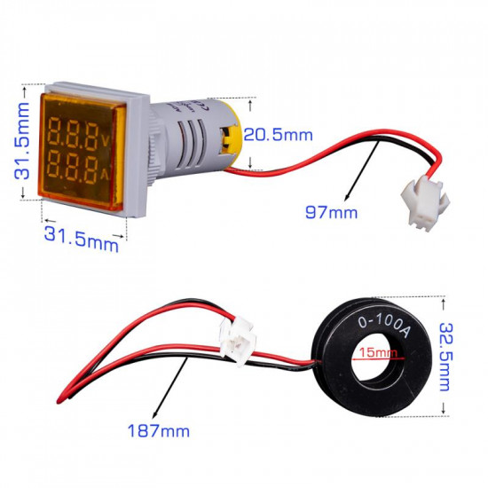 LED Dual Display AC Amp Volt Digital Voltage Current