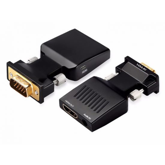 Adaptateur convertisseur HD 1080P VGA vers HDMI avec Audio