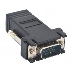 VGA Extender Male to LAN CAT5 CAT6 RJ45 Network Cable Female Adapter 