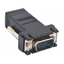Convertisseur VGA mâle vers LAN câble réseau CAT5 CAT6 RJ45 Convertisseur VGA mâle vers LAN câble réseau CAT5 CAT6 RJ45