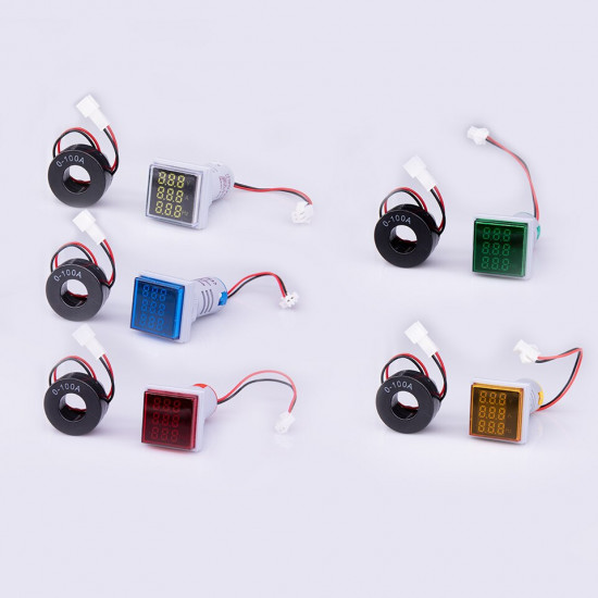 Voltmètre ampèremètre fréquencemètre 3 en 1 indicateur de tension numérique 22MM AC 60-500V 0-100A 20-75Hz Voltmètre ampèremètre fréquencemètre 3 en 1 indicateur de tension numérique 22MM AC 60-500V 0-100A 20-75Hz