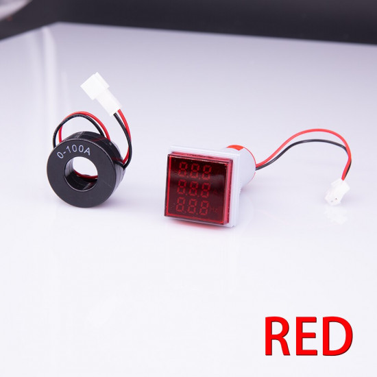 Voltmètre ampèremètre fréquencemètre 3 en 1 indicateur de tension numérique 22MM AC 60-500V 0-100A 20-75Hz Voltmètre ampèremètre fréquencemètre 3 en 1 indicateur de tension numérique 22MM AC 60-500V 0-100A 20-75Hz