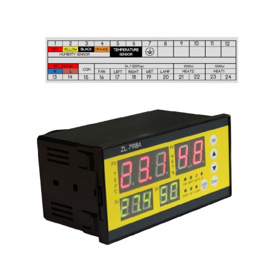 ZL-7918A Automatic Incubator Controller 100-240V LCD Tem Humidity Control ZL-7918A Automatic Incubator Controller 100-240V LCD Tem Humidity Control