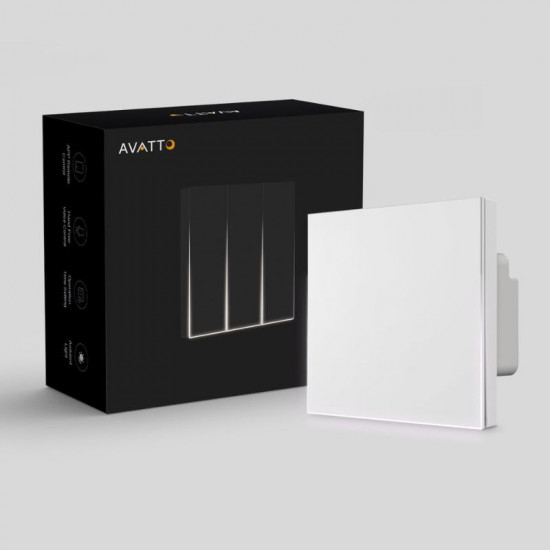 Interrupteur intélligent avec eclairage ambiant Zigbee avatto ZTS60W2, 2 voies compatible tuya et alexa 