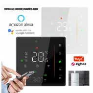 Thermostat intelligent Zigbee pour chaudière – sortie filaire avec contact sec – Noir – BHT-006GCZB