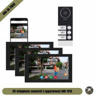 Kit Visiophone 3 Boutons Pour 3 étages avec 3 Écrans 7" AHD-Tuya  Kit Visiophone 3 Boutons Pour 3 étages avec 3 Écrans 7" AHD-Tuya