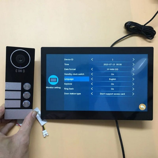 Kit Visiophone 3 Boutons Pour 3 étages avec 3 Écrans 7" AHD-Tuya 