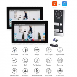 Kit Visiophone 2 Boutons Pour 2 étages avec 2 Écrans 7" AHD-Tuya  Kit Visiophone 2 Boutons Pour 2 étages avec 2 Écrans 7" AHD-Tuya
