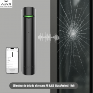 Ajax GlassProtect Wireless Glass Break Detector - Black