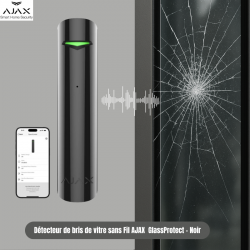Détecteur de bris de vitre sans Fil AJAX  GlassProtect - Noir Détecteur de bris de vitre sans Fil AJAX  GlassProtect - Noir