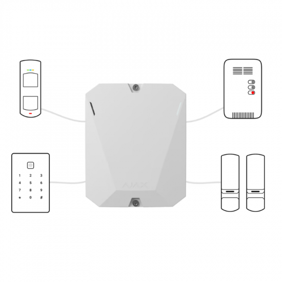 Module d'intégration Multiple sans fil pour détecteurs tiers AJAX MULTI-TRANSMITTER Module d'intégration Multiple sans fil pour détecteurs tiers AJAX MULTI-TRANSMITTER