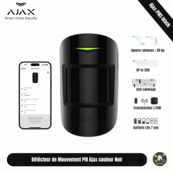 Détecteur de mouvement MotionProtect Pet Friendly Intérieur sans fil AJAX Noir Détecteur de mouvement MotionProtect Pet Friendly Intérieur sans fil AJAX Noir