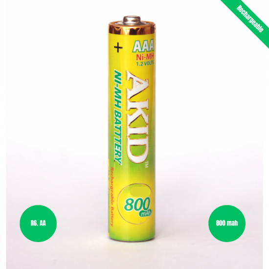 Pile rechargeable R6 AA 800 mAh akid