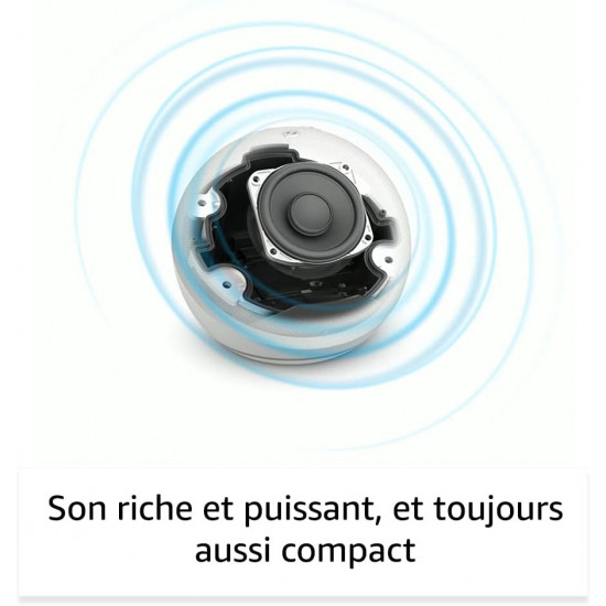 Assistant vocal Amazon Alexa Echo Dot 5 ( année 2022 ) avec horloge Bleu Gris