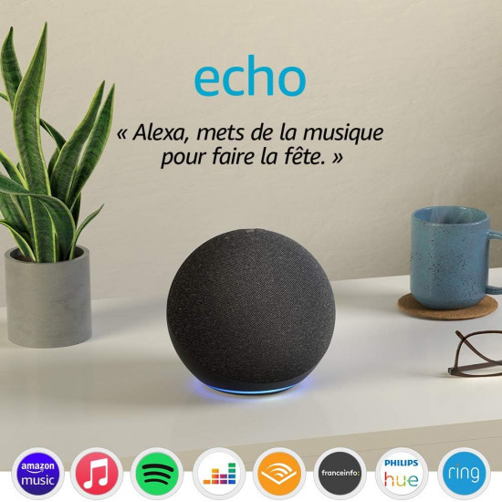 Enceinte connectée avec Alexa, Echo Dot 4ème génération anthracite