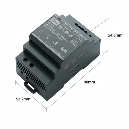 Alimentation à découpage sur Rail Din 12V 5A  alimentation 60W  MIEG WINL HDR 60-12