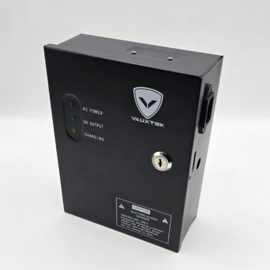 Boitier alimentation pour contrôle d'accès 230VAC/12VDC 5A avec support batterie secours VAUXTEC VX-PSCA1205 Boitier alimentation pour contrôle d'accès 230VAC/12VDC 5A avec support batterie secours VAUXTEC VX-PSCA1205