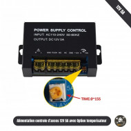 Alimentation contrôle d'accès 12V 5A avec l'option de controle directe de la serrure et Temporisateur Vauxtek VX80B Alimentation contrôle d'accès 12V 5A avec l'option de controle directe de la serrure et Temporisateur Vauxtek VX80B