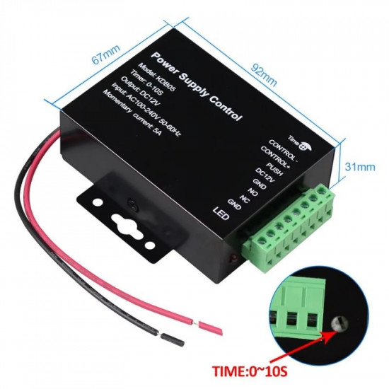Alimentation contrôle d'accès 12V 5A avec l'option de controle directe de la serrure et Temporisateur Vauxtek VX80B Alimentation contrôle d'accès 12V 5A avec l'option de controle directe de la serrure et Temporisateur Vauxtek VX80B