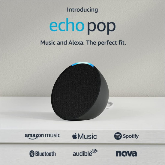 Assistant vocal Enceinte conecté Amazon Echo Pop Anthracite 
