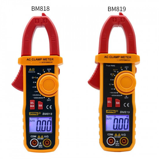 Ammeter ACV/DCV ACA Auto Range Measurement of large capacitance NCV Digital clamp meter BM819 Ammeter ACV/DCV ACA Auto Range Measurement of large capacitance NCV Digital clamp meter BM819