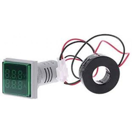 Square LED Digital Dual Display Voltmeter & Ammeter Voltage Gauge Current Meter AC 60-500V 0-100A D18 Square LED Digital Dual Display Voltmeter & Ammeter Voltage Gauge Current Meter AC 60-500V 0-100A D18