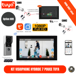 Sonnette videophone Tuya avec moniteur 7" intelligent et contrôle d'accès aux portes avec option NVR  KW06-AHD7-2C Silver
