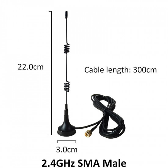 ANTENNE A VENTEUSE LTE TRANSMISSION DES SIGNAUX ROUTEUR WIF RF RP-SMA 2.4GHZ 3M ANTENNE A VENTEUSE LTE TRANSMISSION DES SIGNAUX ROUTEUR WIF RF RP-SMA 2.4GHZ 3M