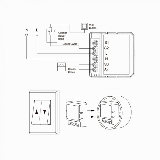 Tuya wifi avatto GDS16 garage door opener with wired sensor Tuya wifi avatto GDS16 garage door opener with wired sensor