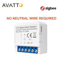 Mini switch 1 voie zigbee sans neutre tuya  AVATTO LZWSM16 Mini switch 1 voie zigbee sans neutre tuya  AVATTO LZWSM16