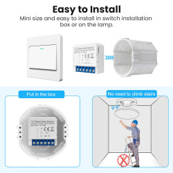Mini switch 4 voies zigbee avec neutre tuya  AVATTO ZWSM16-W4GANG